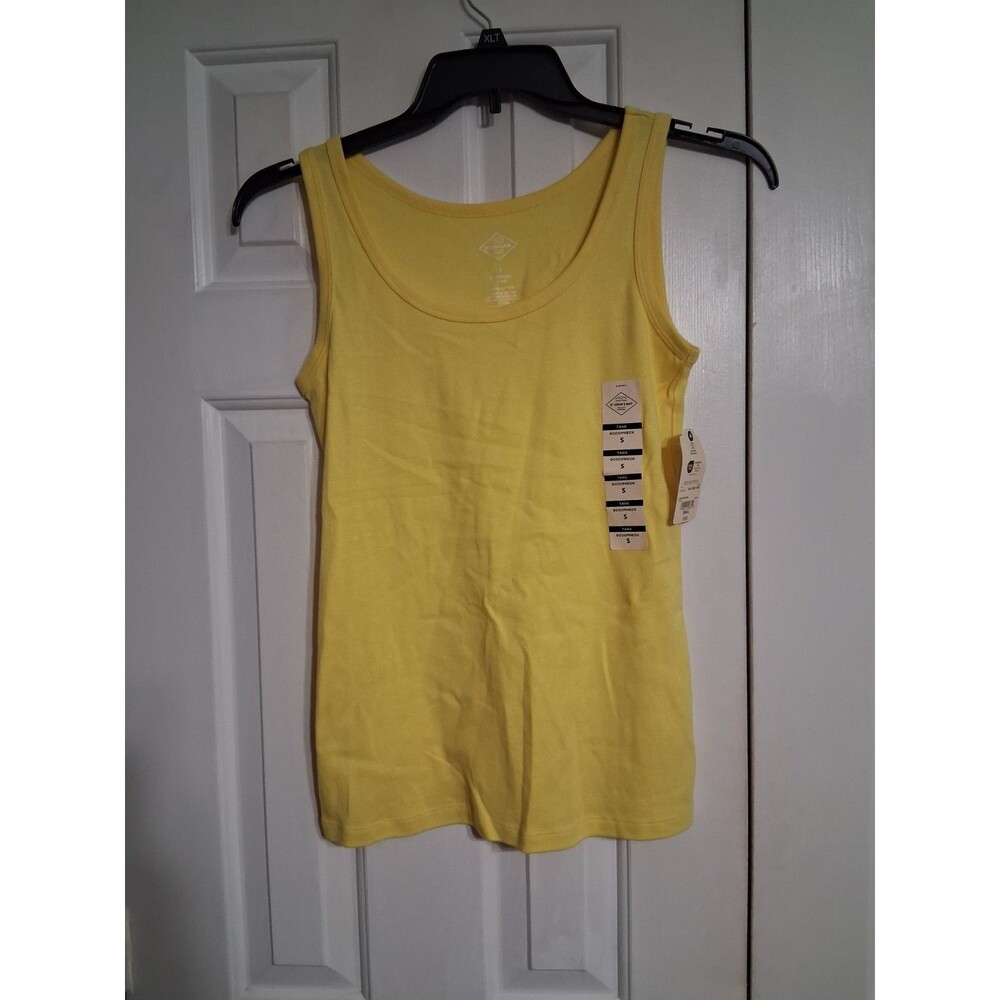 NWT Women's St. John's Bay Scoop Neck Sleeveless Tank Top Size S  Going Bananas